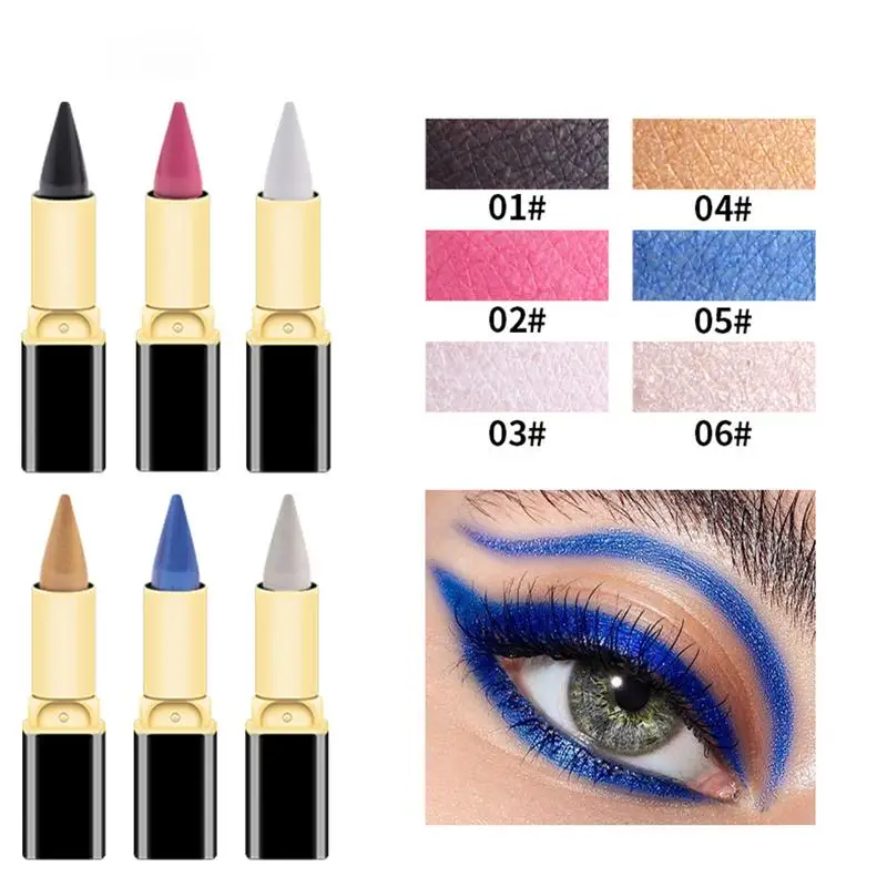 Żelowy Eyeliner ołówek długotrwały brokatowy Eyeliner lity Eyeliner ołówek w stylu szminki damskie narzędzia do makijażu dla kobiet dziewcząt na co dzień