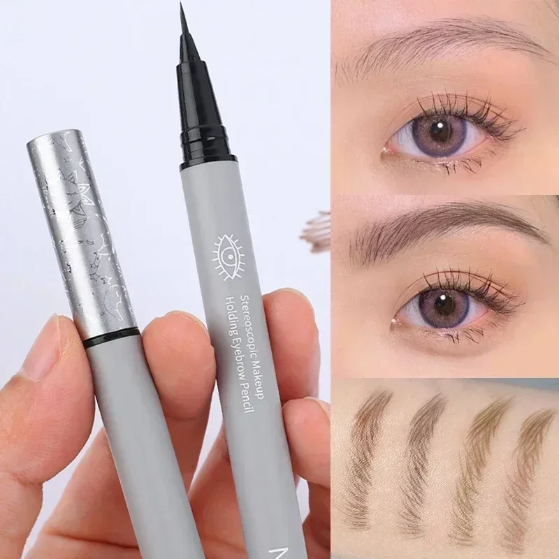  Eyebrow Pencil Ultra-fine Outline Shadow Waterproof Non-smudge Eyebrow Pen Natural Long-Lasting Liquid Eyebrow Pencil