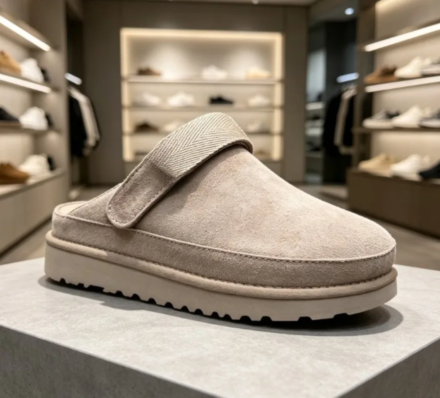 Fashion comfort slip-on casual flats with magic strap, breathable lightweight outdoor commuting shoes for daily wear.