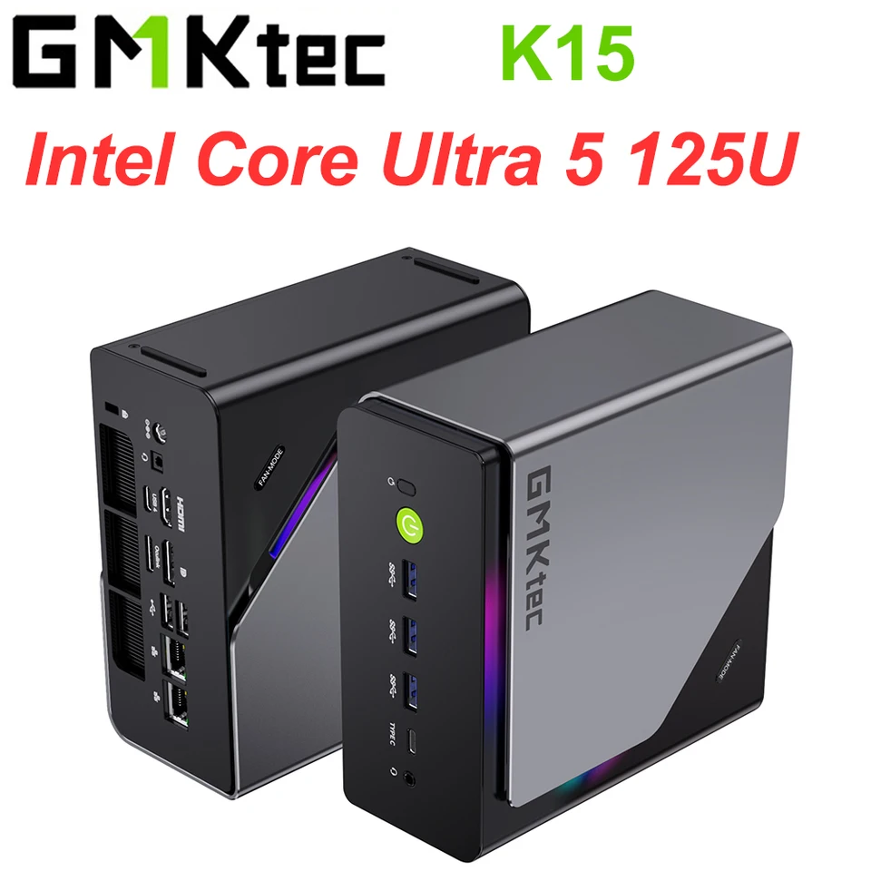 GMKtec K15 ベアボーンキット(Core Ultra5 125U) GMKtec K15 Intel Core Ultra 5 125U Mini PC Windows 11 DDR5 5600Mhz