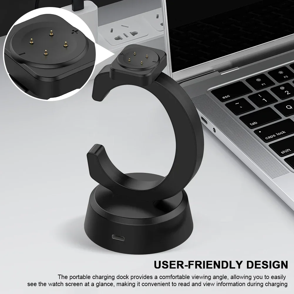 Magnetic Charger Dock Stand with USB Type-C Charging Cable Charge Station Base for Google Pixel Watch 3/Watch 2/Fitbit ACE LTE