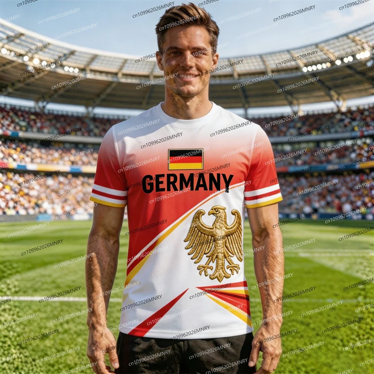 2026 Germany Flag Emblem tshirt Fan Jersey Men T Shirt Germany Soccer Jersey T-shirts For Men Fashion Men's clothing Jersey top
