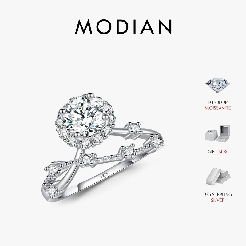 

Corolla Fashion S925 Sterling Silver Rings for Women Exquisite Inlay Moissanite Ring High Quality Luxury Silver Jewelry Gift