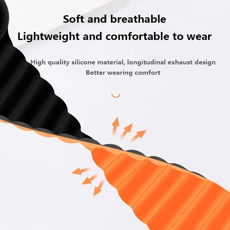 سيليكون حلقة حزام مغناطيسي ل سوار ساعة يد آبل 44 40 مللي متر 45 مللي متر 49 مللي متر 41 مللي متر 38 مللي متر 42 مللي متر سوار لسلسلة iWatch 8 3 5 4 SE Ultra