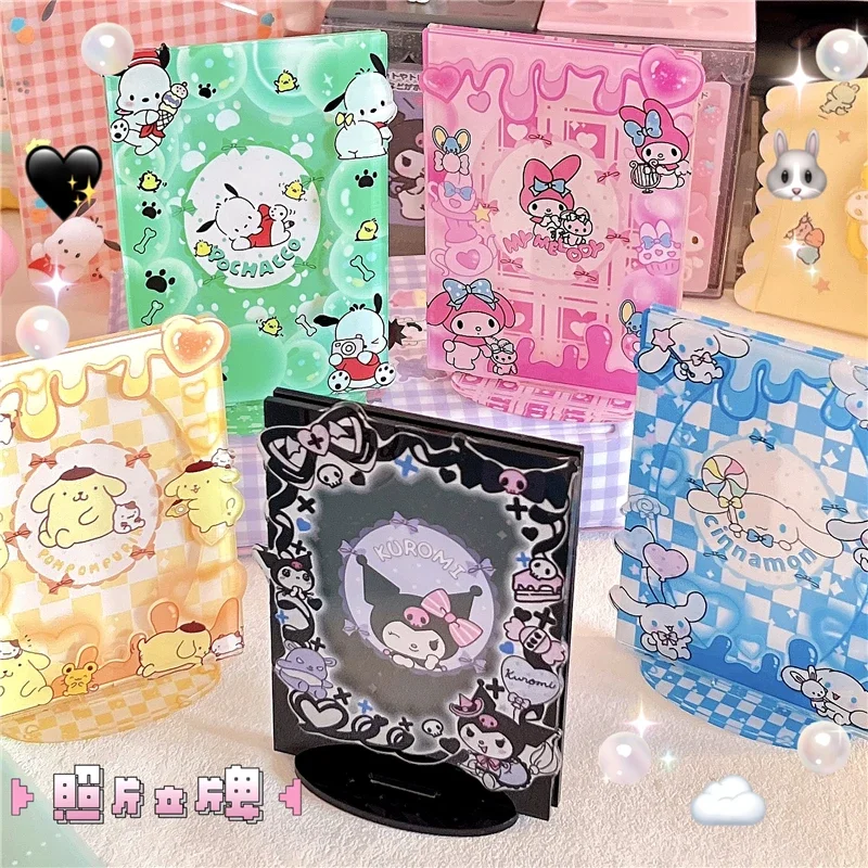 

Sanrioed My Melody Cinnamoroll Kuromi Acrylic Stand Photo Clip Photo Kawaii Frame Anime Girl Heart Desktop Ornament Girl Gift