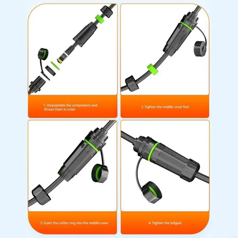 E1PF Couplador RJ45 RJ45 Conectores RJ45 Garantir proteções poeira