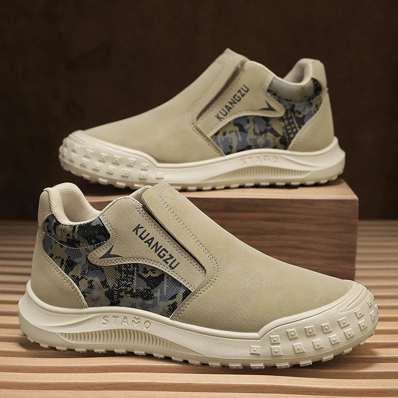 

Мужская повседневная обувь нового стиля 2025 года, легкая противоскользящая дорожная обувь, мужская обувь с низким берцем, спортивная обувь на плоской подошве