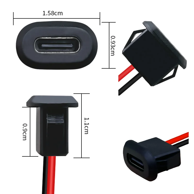 Conector de base hembra impermeable tipo C Du Bang 2,54, cable de soldadura de 2 pines, interfaz de carga, compresión directa, conexión de cabeza hembra