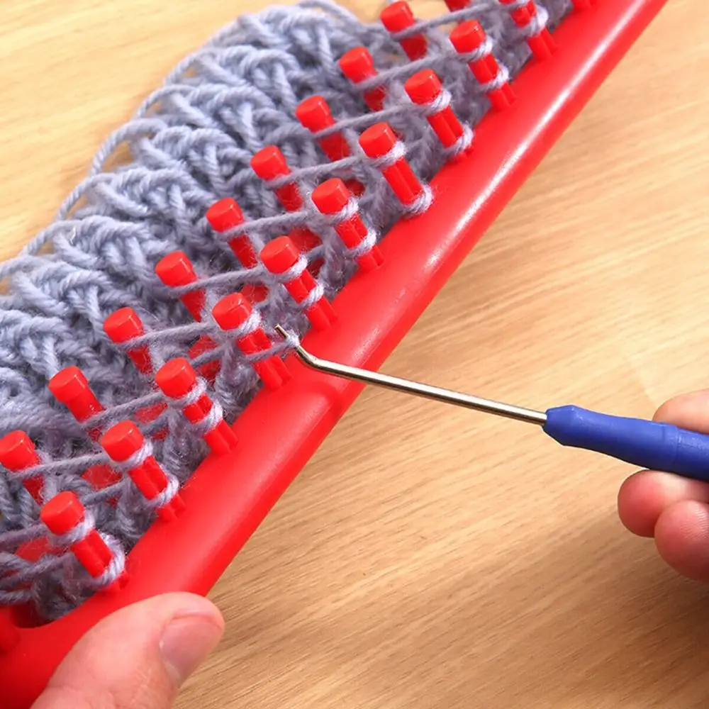 Kit de tejer de telar de plástico duradero para mujer, herramientas de costura rectangulares para máquina de bricolaje, tejido de lana artesanal hecho a mano