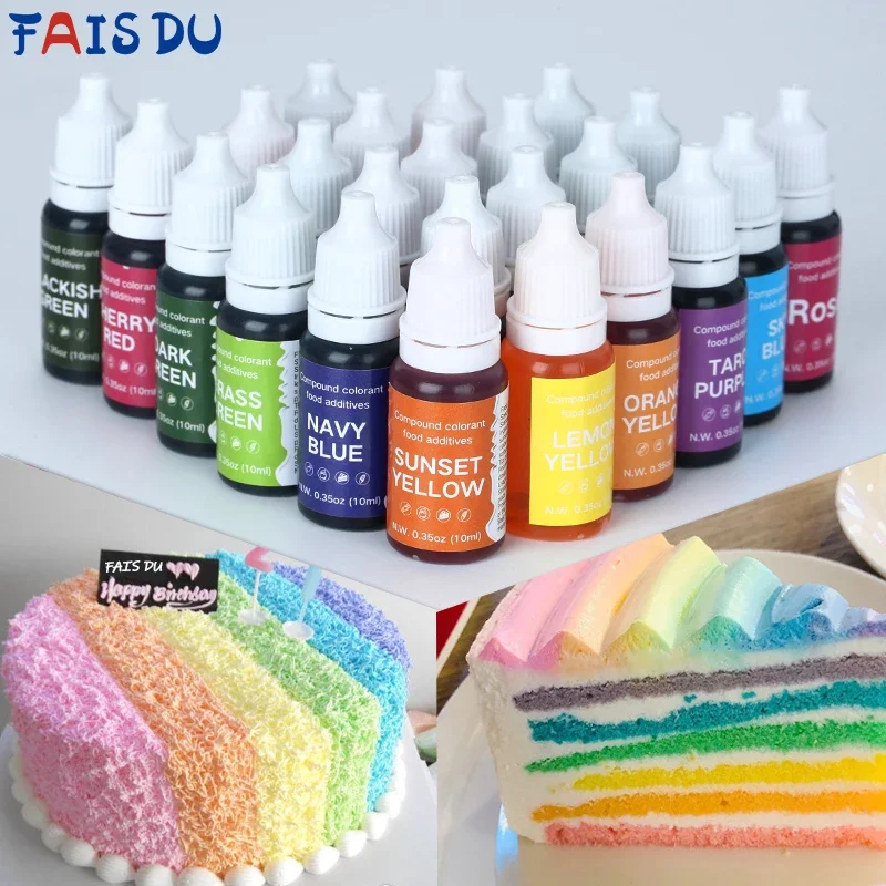 4/10Bottles 10ML Liquid Coloring Inedible For Baking Decorating DIY Chocolate Cookies Kitchen Baking Dye Cake Decorating Tool