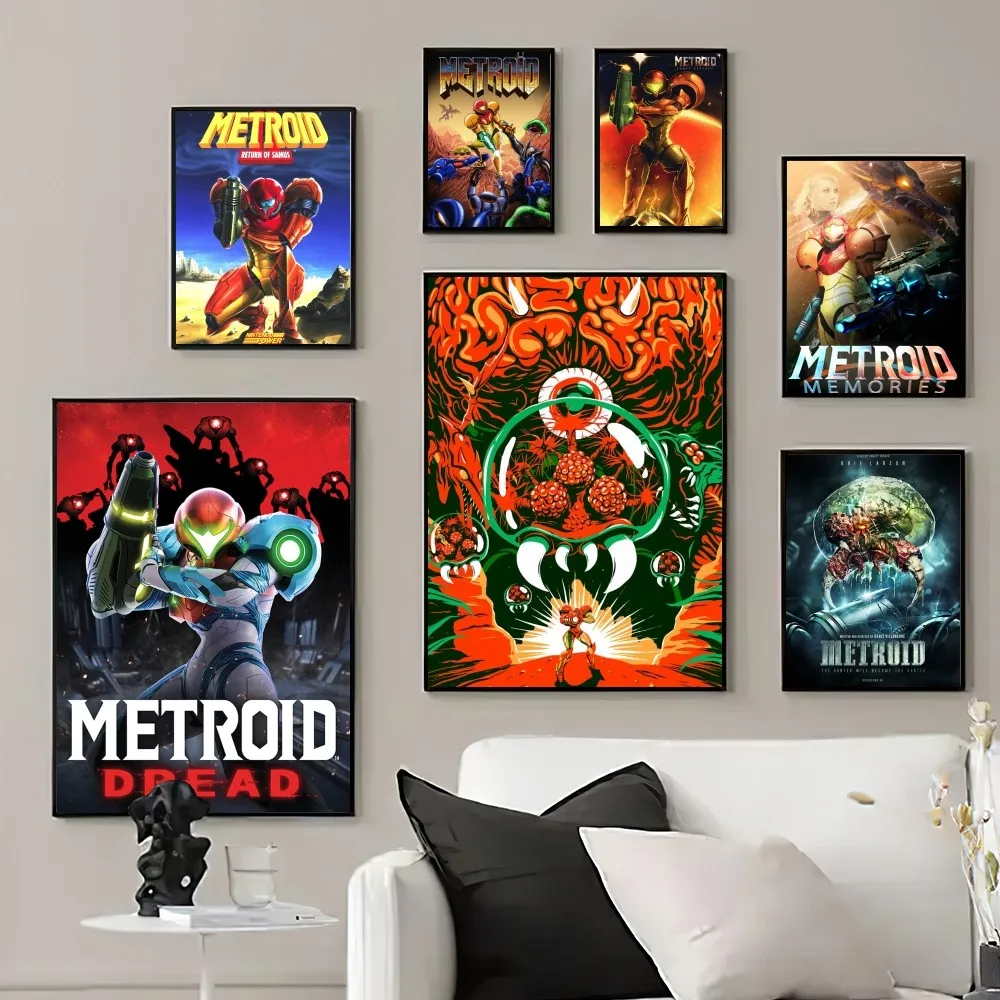 Game M-METROID Col Poster Prints Wall Pictures Living Room Home Decoration Small