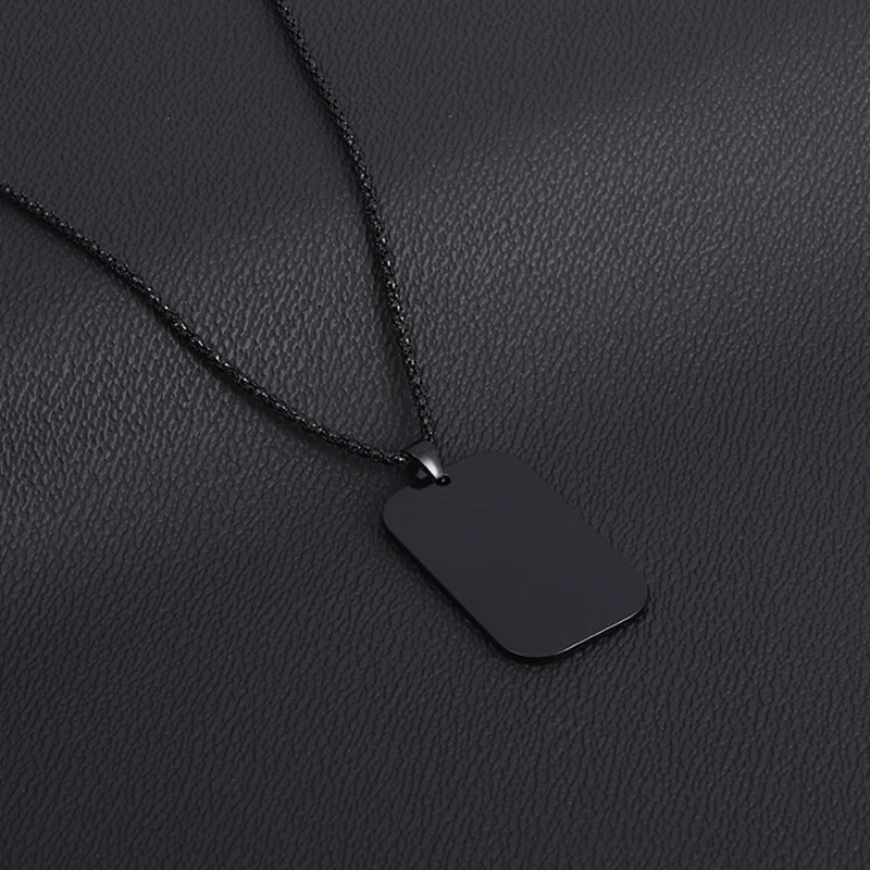 Hot Sale Pendant Smooth Plate Tag Men Retro Necklace Jewelry