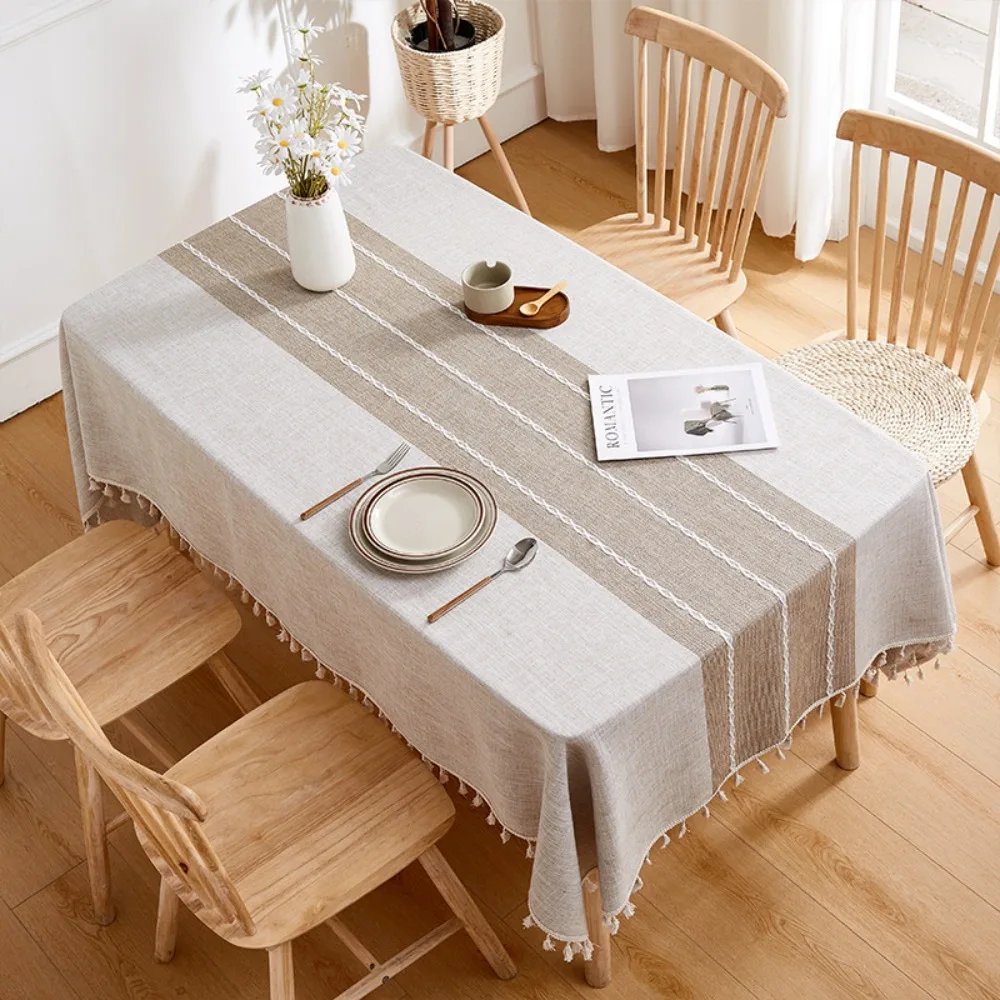 

Party Supplies Burlap Rustic Tablecloth Wearable Waterproof Table Cover with Tassel Table Protecter Restaurant