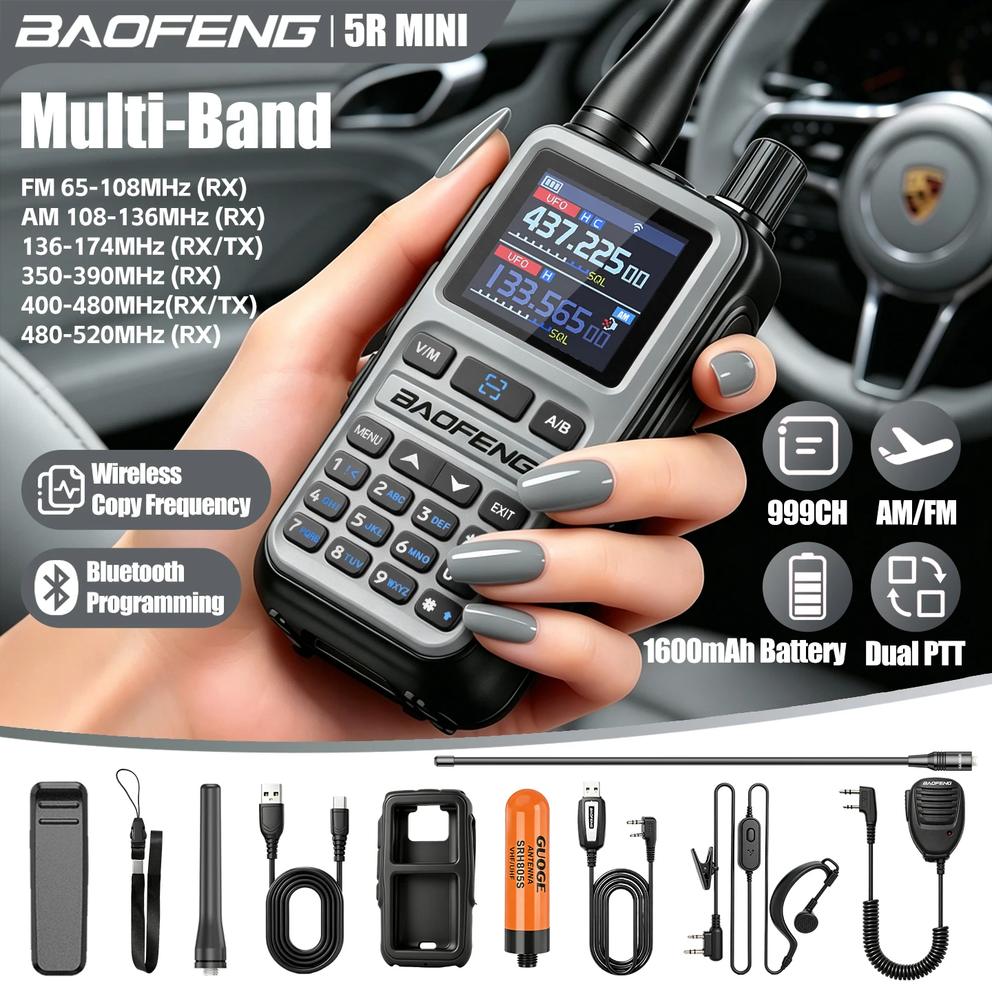 baofeng-5rmini無線機-ブルートゥースプログラミング-航空用受信機-デュアルptt送信ボタン-アウトドア旅行用-baofengハンドヘルド