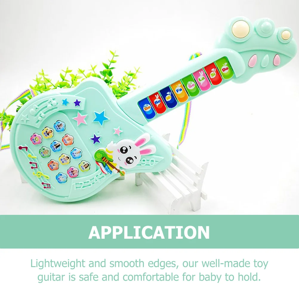 كارتون الغيتار الكهربائي اللعب الموسيقي للأطفال حواف آمنة ناعمة أداة تعليمية مبكرة التعرف على ألوان الطفل #2