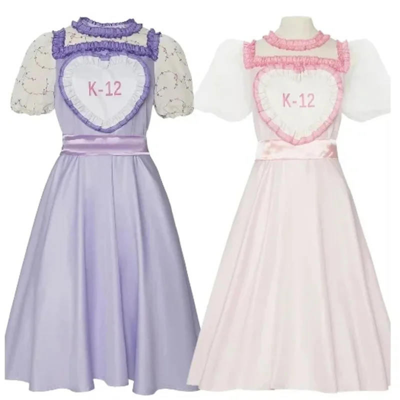 

Movie K-12 Adult Kids Crybaby Angelita Cosplay Uniform Pink Purple Dress Melanie Martinez Outfits Halloween Costume for Women