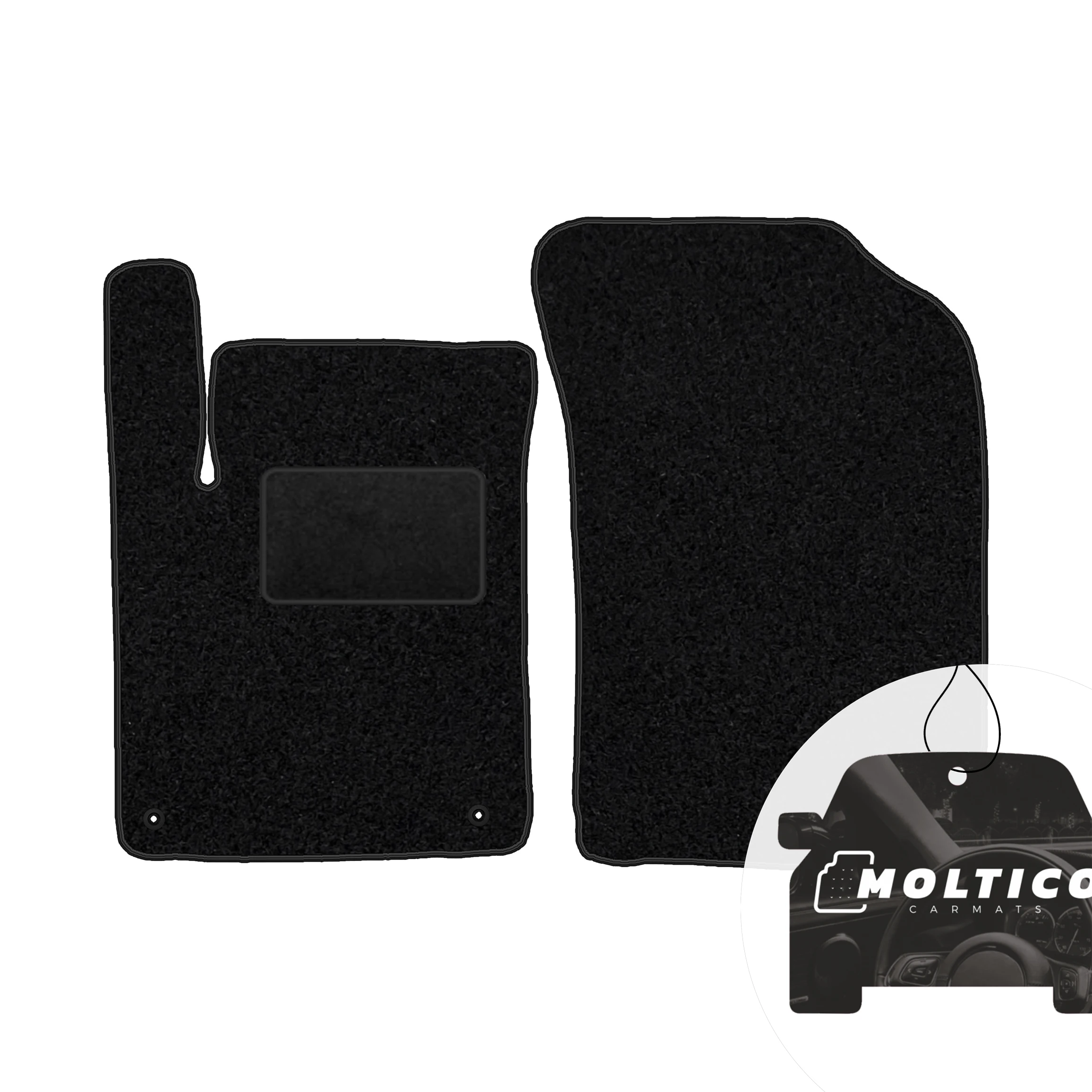 Velour vloerkleden vooraan - zwart HM - passend bij Citroen C3 II 2009-2016