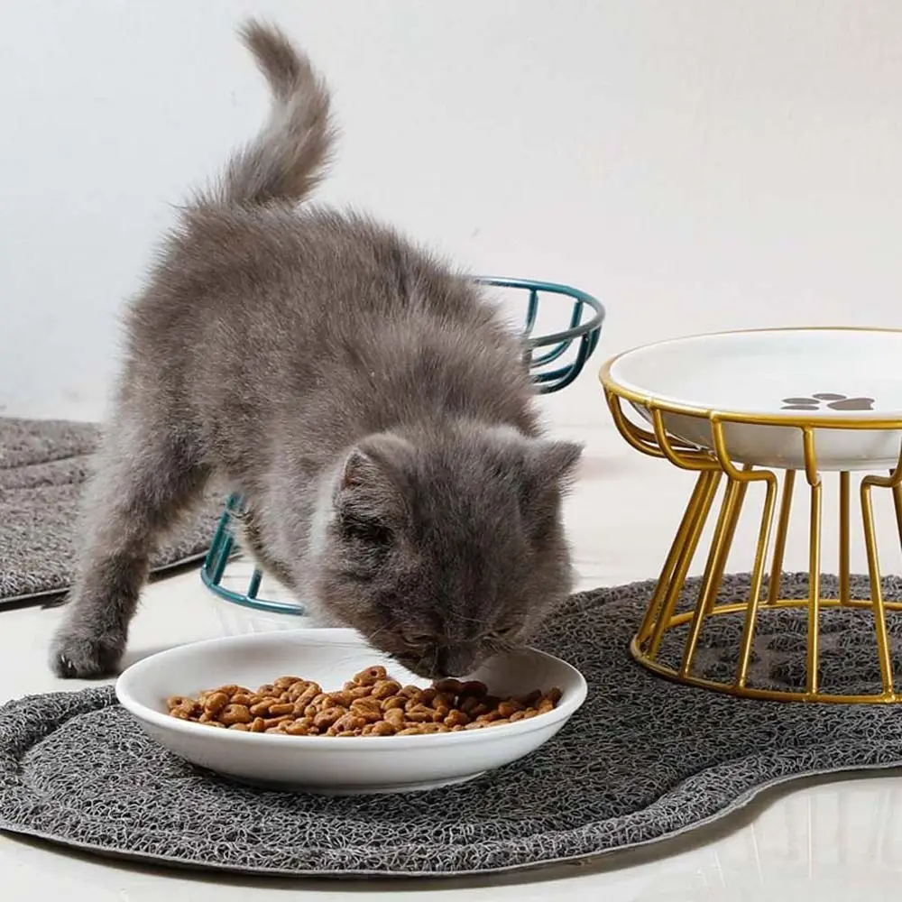 Nordic Style Ceramic Cat Food Bowl Creative Simple Pet Supplies Durable Feeder Container Classical Dog Water Plate