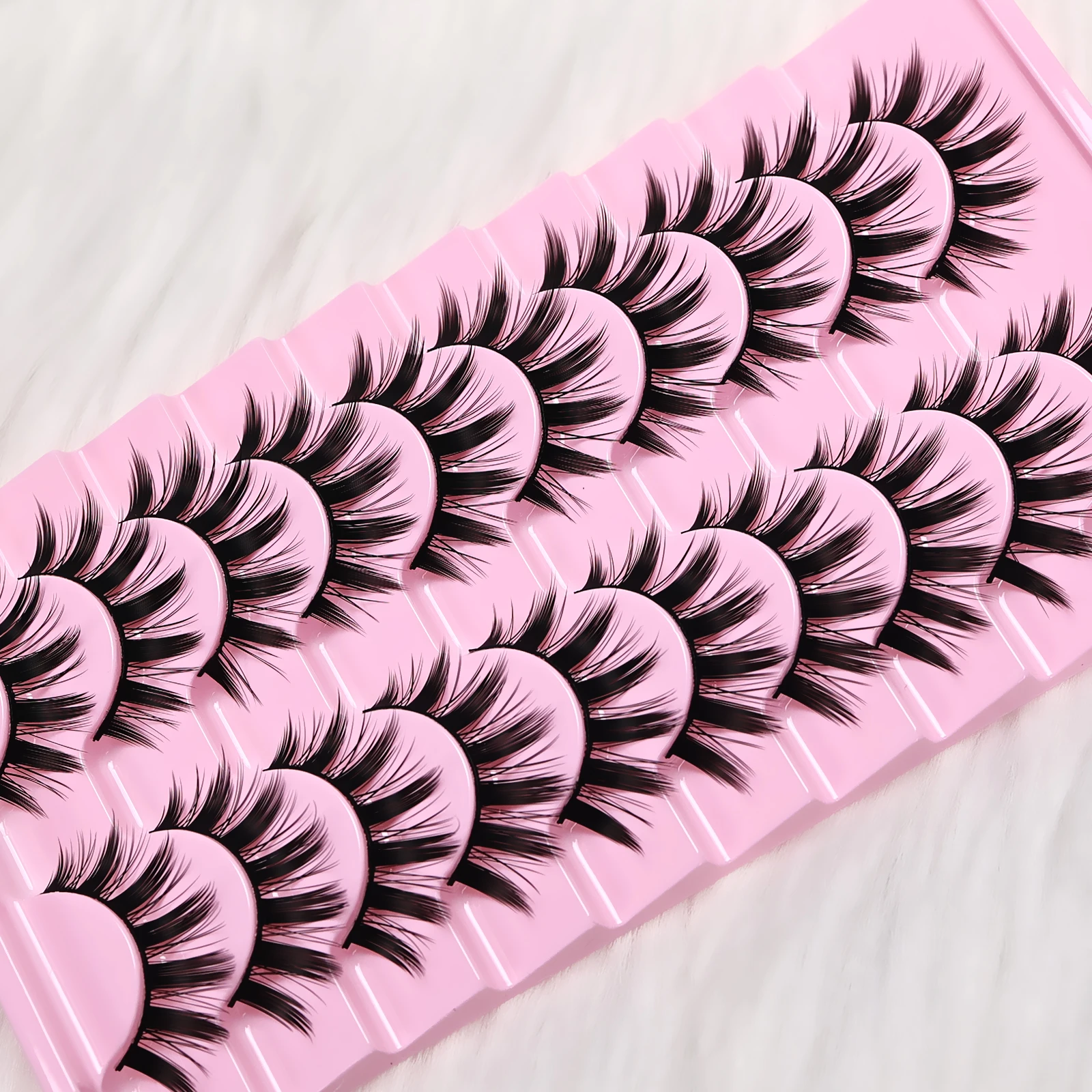 10 أزواج من رموش الرسوم المتحركة المزيفة، قابلة لإعادة الاستخدام وناعمة وخفيفة الوزن وسهلة الاستخدام للمبتدئين في المكياج اليومي/الحفلة/المواعدة