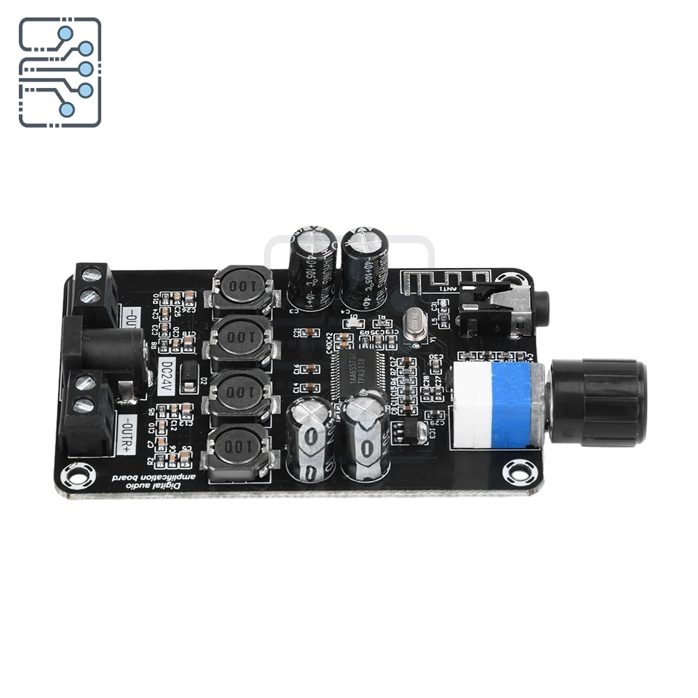 DC 12V-24V Class D amplifier module 50W*2 HiFi stereo Bluetooth 5.0 audio amplifier with adjustable volume protection amplifier