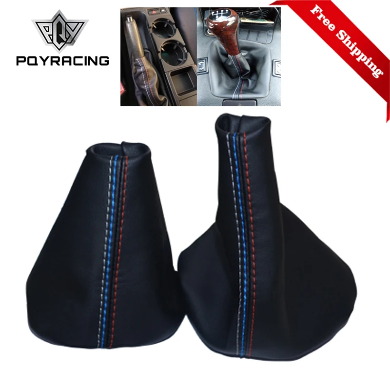 Car Shift Gear Stick Manual Handbrake Gaiter Shift Boot Black Leather Boot For BMW 3 Series E36 E46 M3 Car Styling