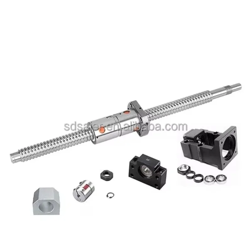 16mm/20mm/25mm/32mm/40mm High Precision Ball Screw Set Bearing DFU1605/1610/2005 CNC Router Kit Ground Double Nut Machined view 6