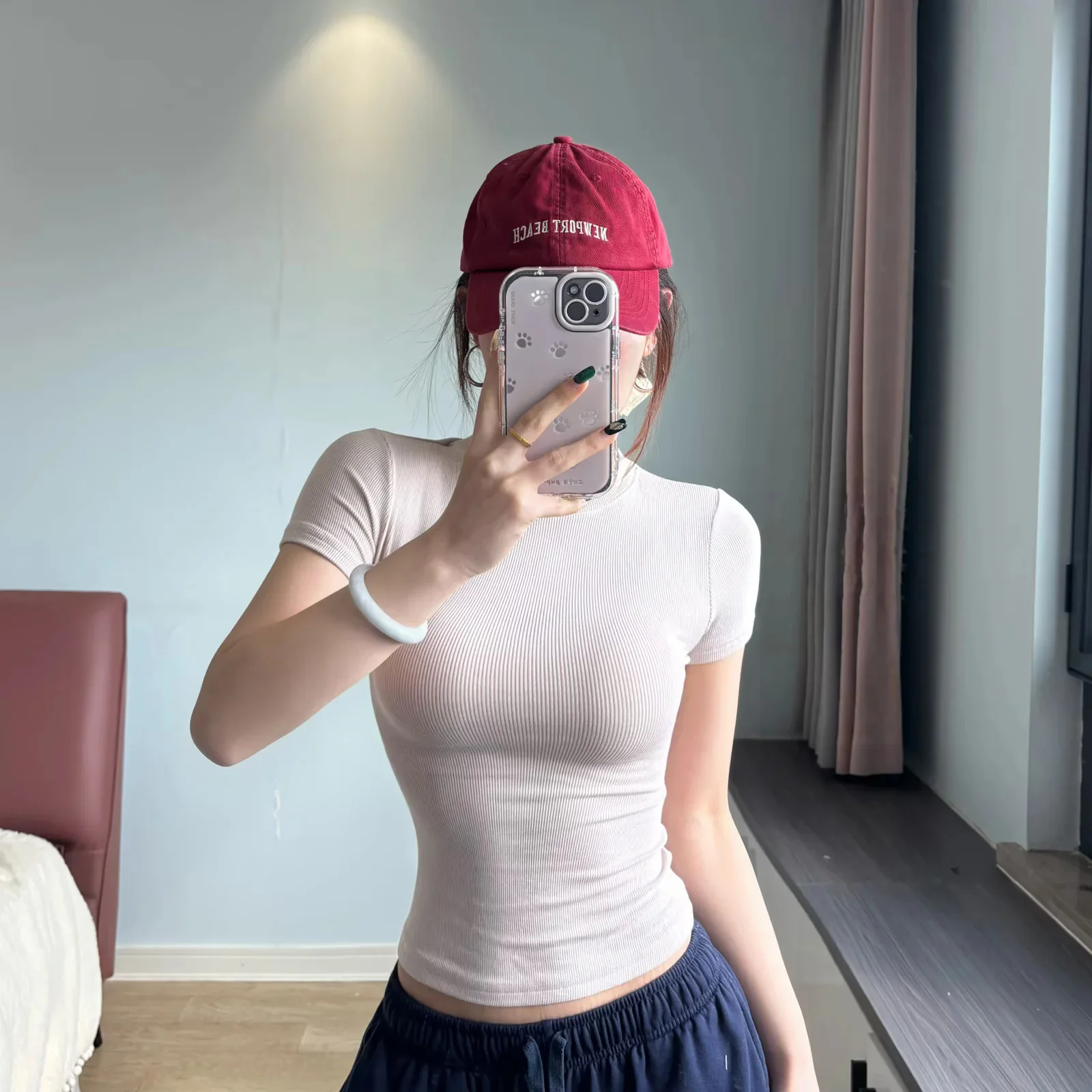 Stretch T-Shirt - New Summer Product - Versatile Round-Neck Basic Clean Version Short Sleeve Top