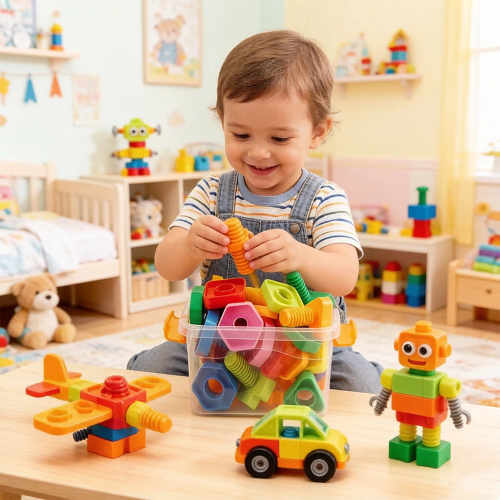 Blocs de construction à visser, jouet éducatif à assembler soi-même pour enfants, améliore l'intelligence, développe les compétences pratiques, jouet de puzzle