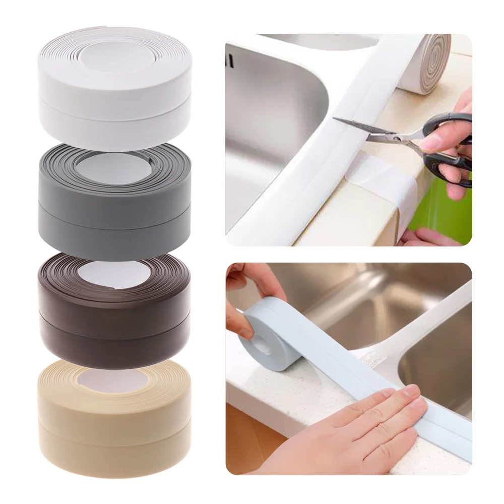 Waterproof Self Adhesive Sealing Strip High Quality PVC Wall Corner Sink Edge Kitchen Toilet Bathroom Accessories