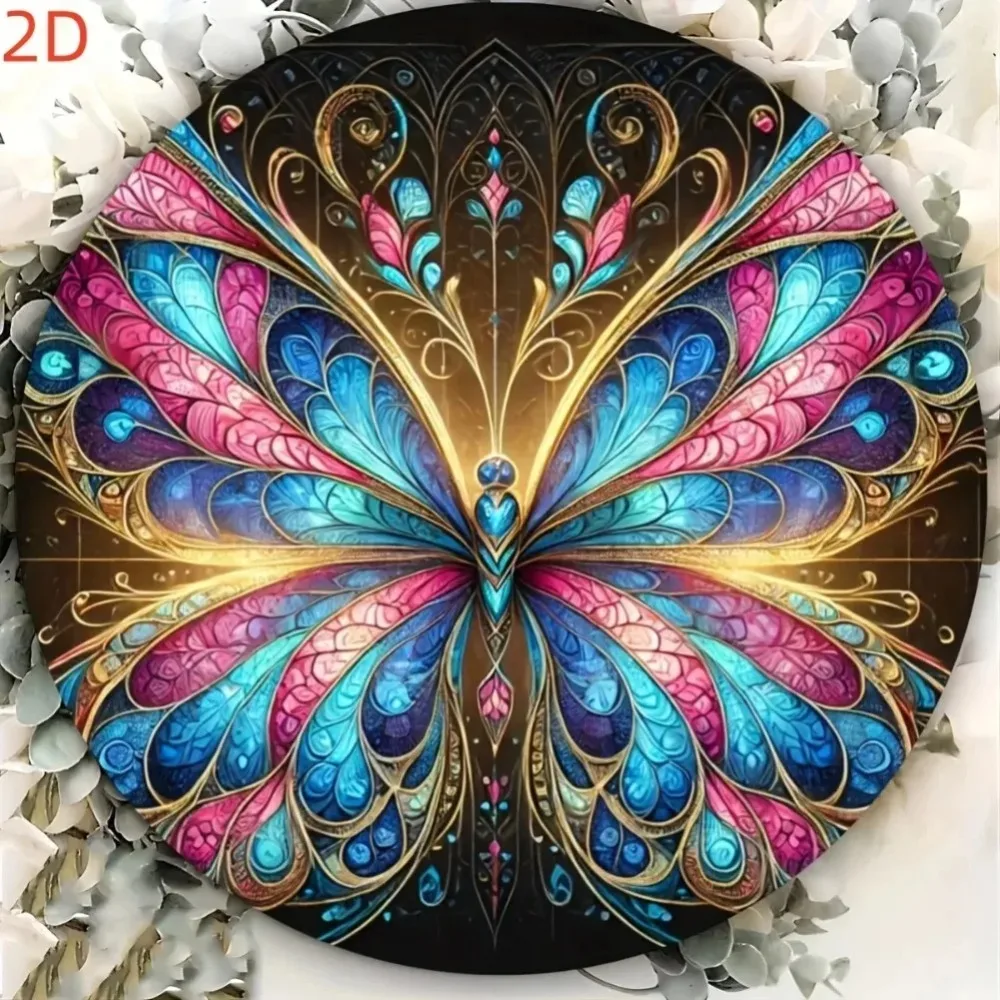 Настенное искусство с яркой бабочкой и мандалой — винтажный стиль, энергопотребление не требуется, идеально подходит для спален/офисов/домашних кафе