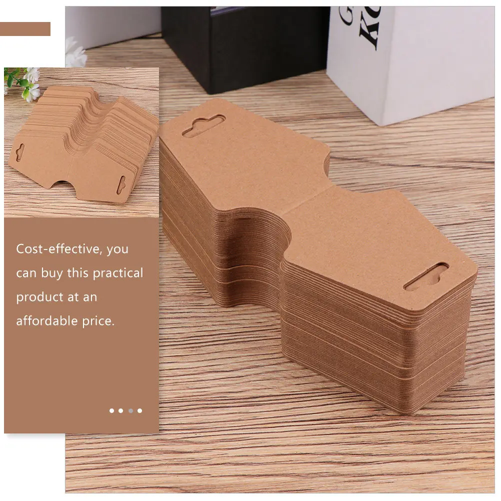 

500 листов премиальной крафт-бумаги для демонстрации ювелирных изделий: карточки для серег, ожерелий, браслетов, для подвешивания, для рукоделия, для розничных магазинов, для упаковки