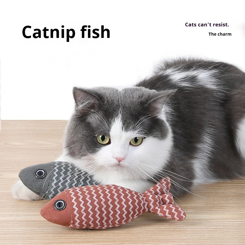 Cat Simulation Fish Toys Plush Toys Catnip Funny Cat Toys Linen Teeth Resistant Teeth Pet Supplies