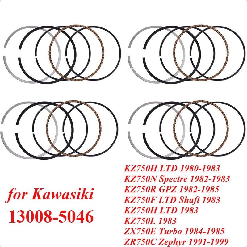 

66mm 13008-5046 Motorcycle Engine Piston Rings Kit for Kawasiki KZ750H LTD 1980-1983 KZ750N Spectre KZ750L ZX750E Turbo KZ 750