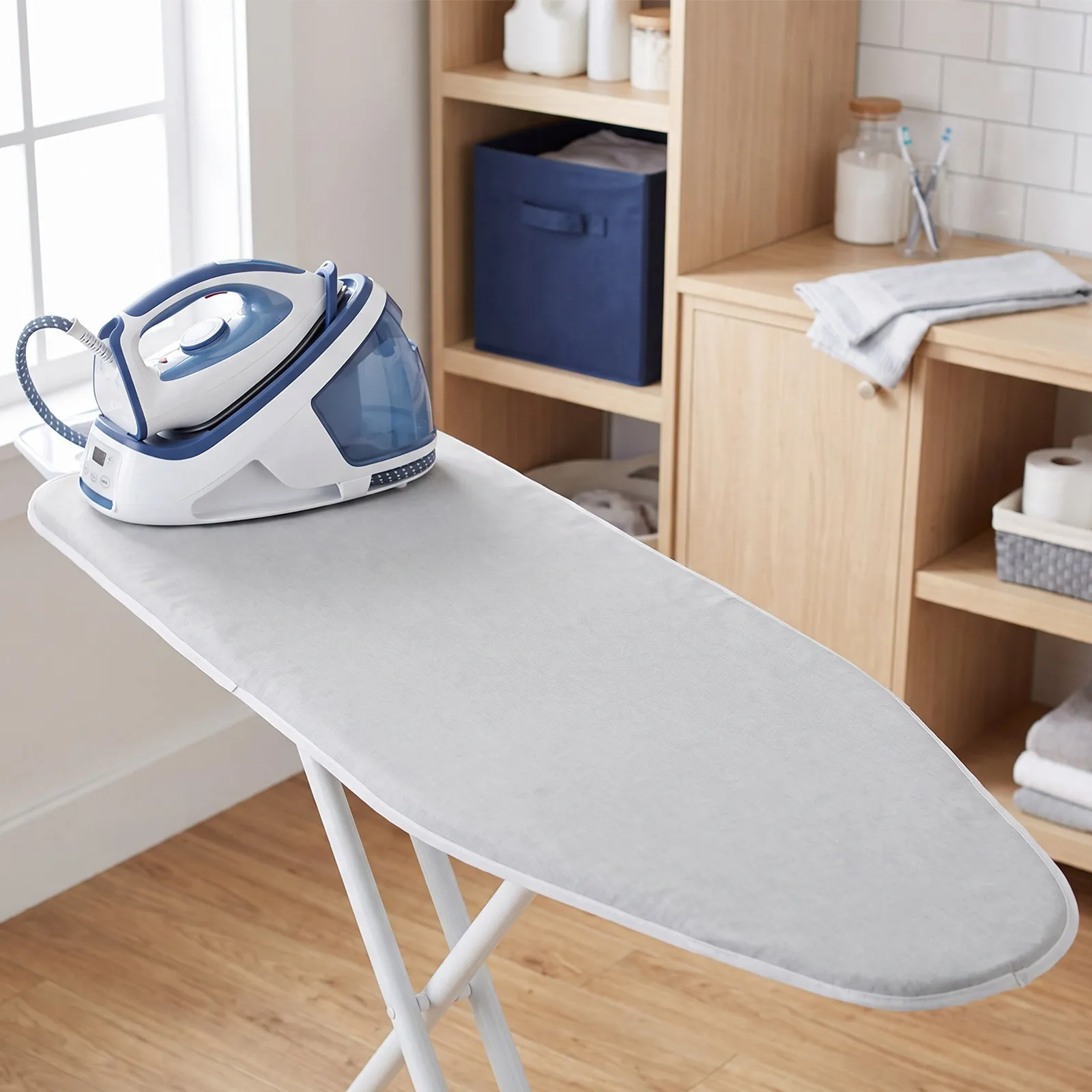 Heat Resistant Silver Coated Ironing Board Cover Double Layer Fitted Replacement Steam Iron Board Cover for Household Laundry