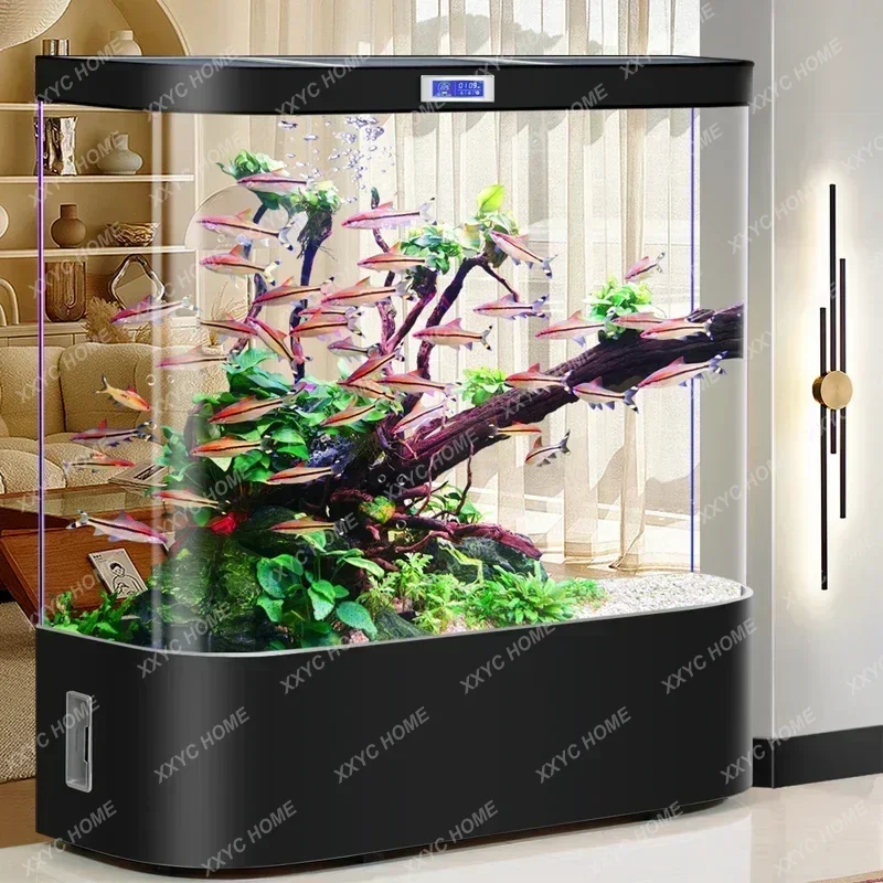 XXFish Tank Aquarium Living Room Home Floor Automatic Filter Change Water Medium and Large Goldfish Air Cylinder