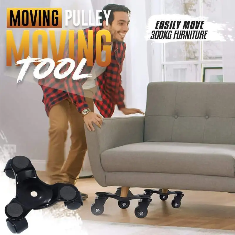 1PCS New Metal 360 Degree Furniture Moving Pulley Mover Tools Transport Lifter Heavy Stuffs Moving 4 Wheeled Roller Universal