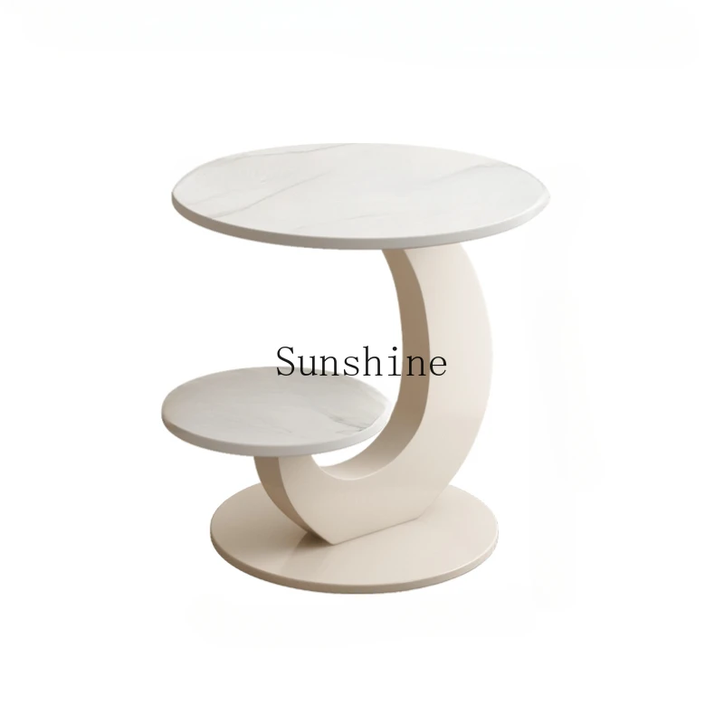 Cream wind sofa rock slab side cabinet small coffee table simple modern creative combination tea table