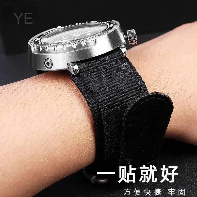 Watch Strap for Bell & Ross Thickened Soft Nylon Watchband BR Hook and Loop Fastener Woven Watch Accessories 22 24mm Men