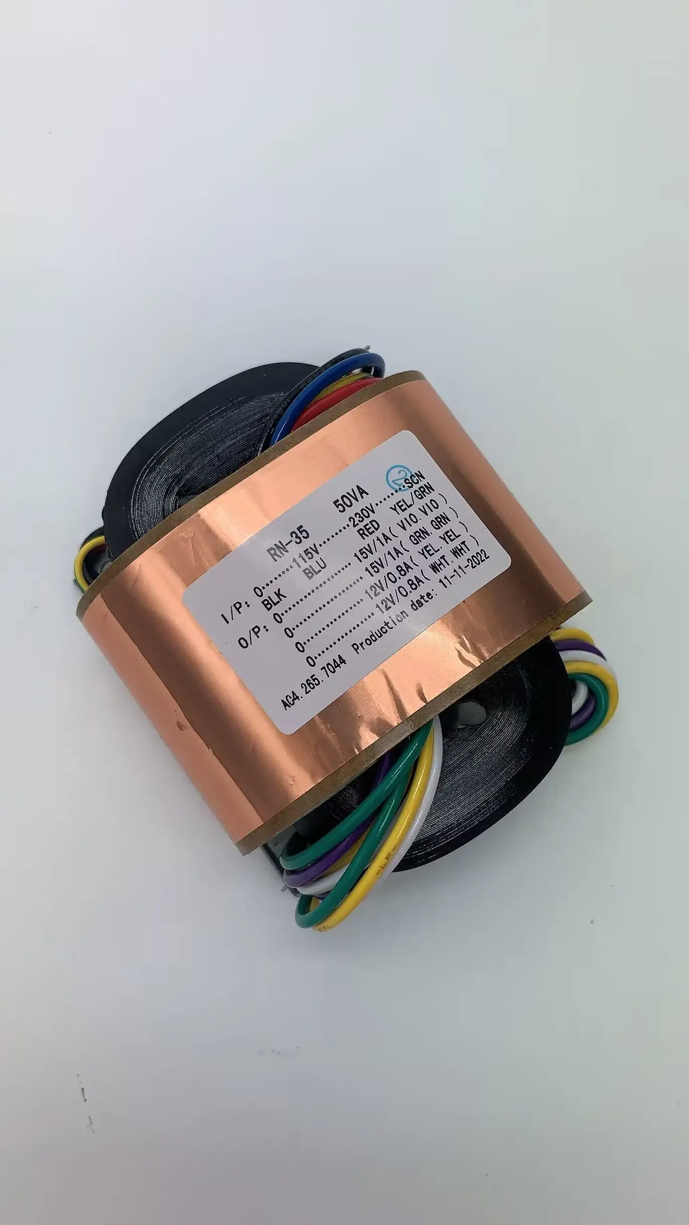 Силовой трансформатор из бескислородной меди, 50 Вт, тип R, 50 ВА, двойной 15 в, двойной выход напряжения 12 В