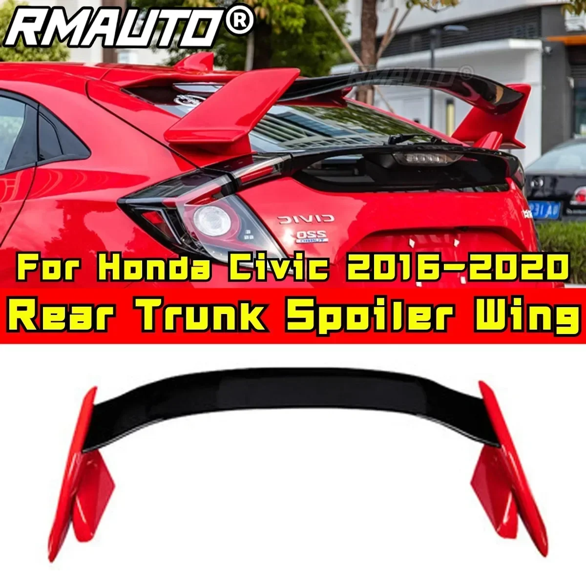 Car Rear Trunk Wing Body Kit Car Rear Spoiler Wing For Honda Civic 2016 2017 2018 2019 2020 10th Gen FK7 Hatchback Tunning Part