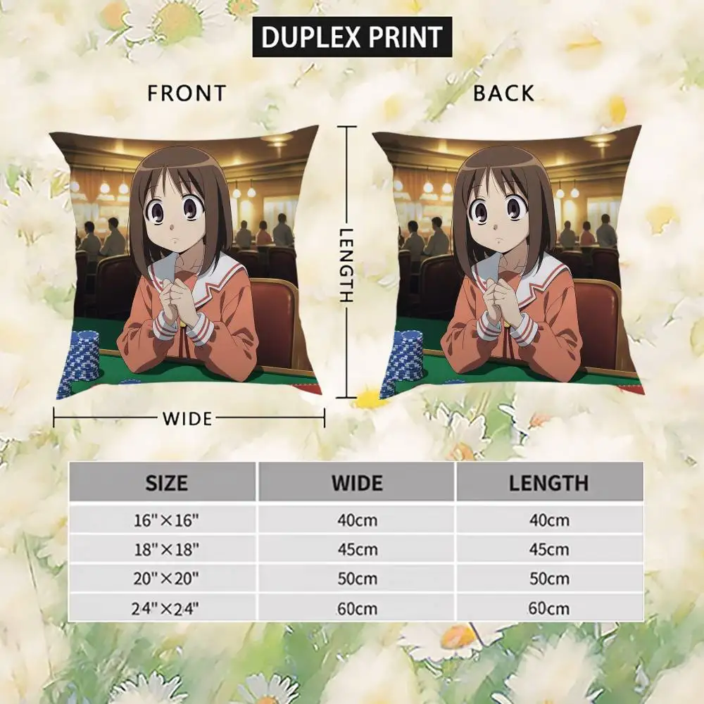 Azumanga Daioh كيس وسادة فاخر على الوجهين لوسائد السيارة 45x45 غطاء الوسائد للمنزل والديكور أريكة المخدة 50x50