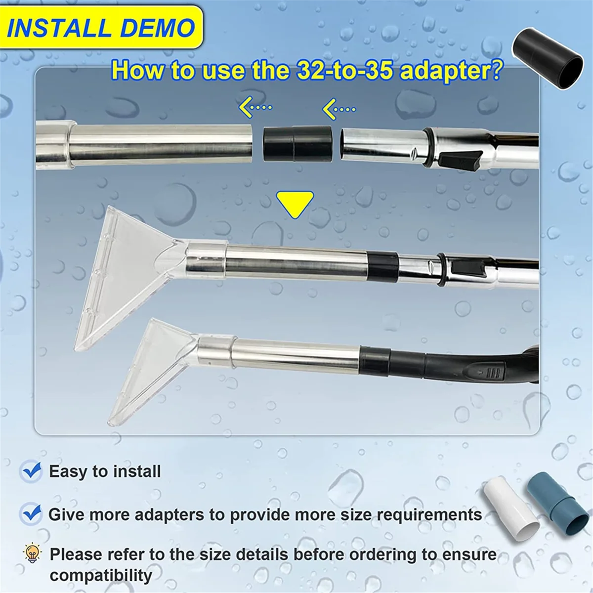 Extractor Hand Wand with Clear Head for Upholstery & Carpet Cleaning,Car Detailing Vacuum Wand for Portable Extractors AN02R