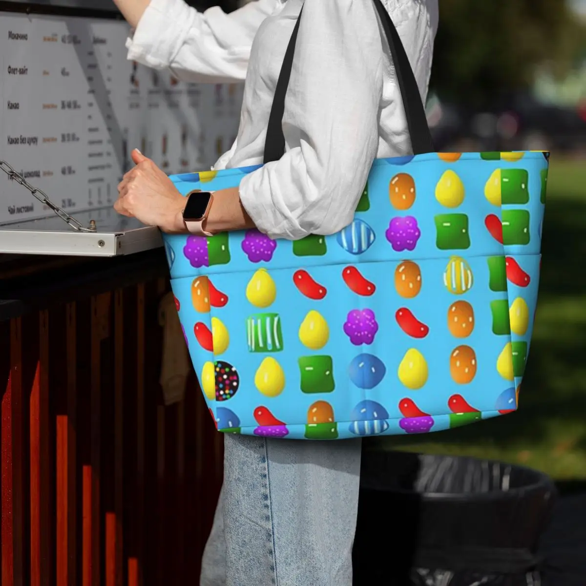 

All New Candy Crush Saga Beach Tote Bag Sport Gym Yoga Duffle Large Tote Bag Women Travel Bag Fitness bag