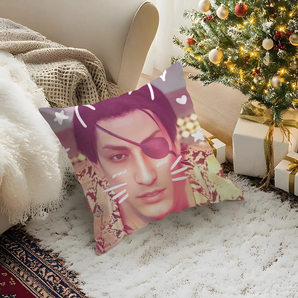 الحب G-Goro Majima Y-Yakuza كيس وسادة لينة أفخم النسيج الوجهين غطاء الوسادة المطبوعة الشتاء الدافئ أريكة كيس وسادة