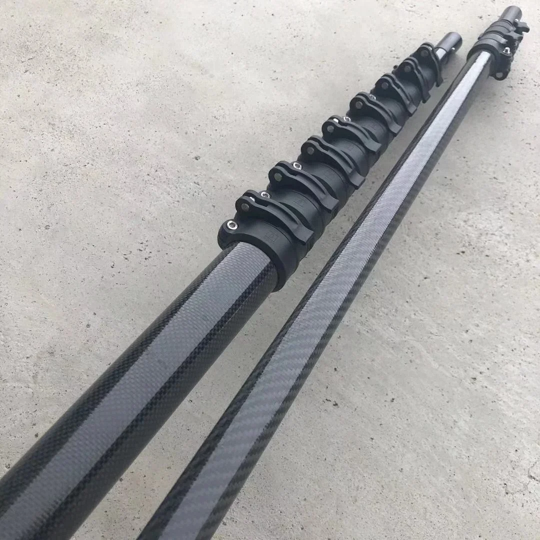 Custom 35ft 40ft 50ft 100% carbon fiber / glass fiber telescopic water fed windows cleaning pole