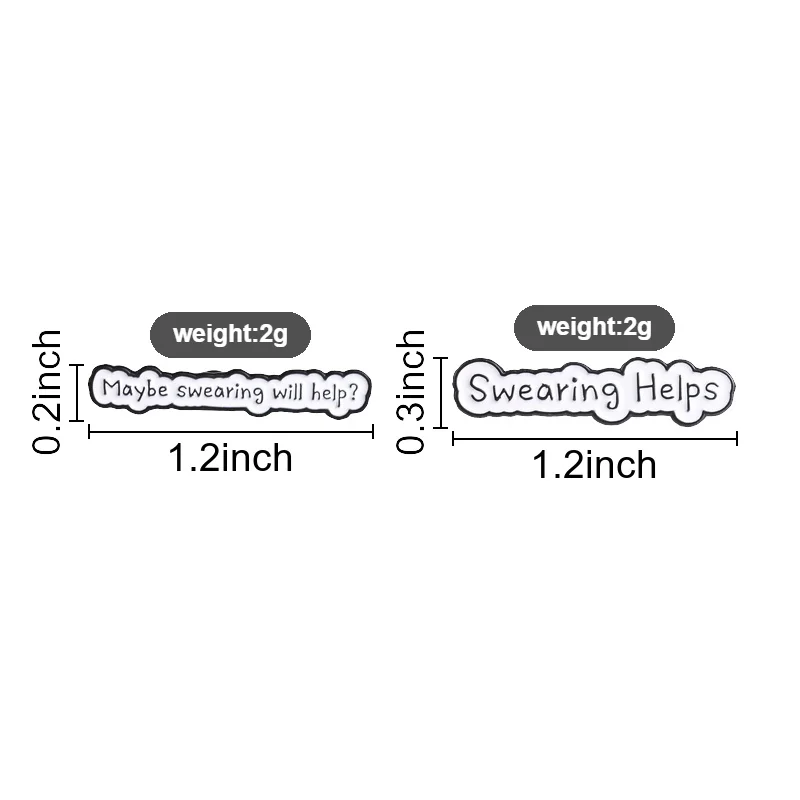 Swearing Helps Enamel Pins Funny Stress Relief Quote Brooches Sassy Badge Sarcastic Worker Jewelry Gift for Friends