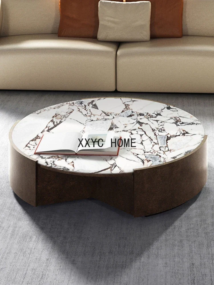 Moderner leichter Luxus marmor runder Tee tisch nach Hause Wohnzimmer Tee tisch