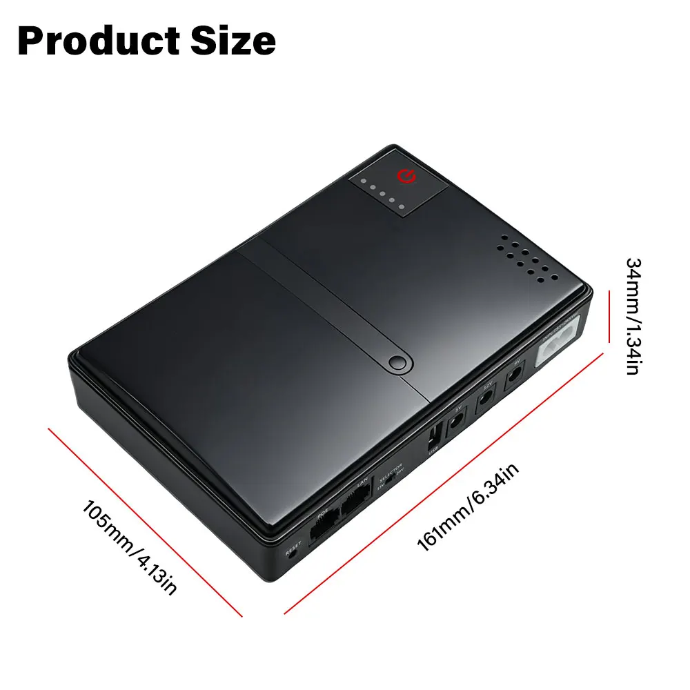 

Mini DC UPS 【Without Battery】Uninterruptible Power Supply 18650 Replaceable Battery Backup 5v 9v 12v 220V for Router Wifi Modem