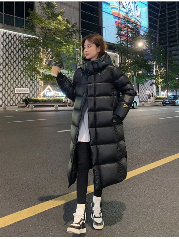 Winter Women\'s Jackets 2024 Long Coats Down Thicken Hooded White Duck Down Coats Couples Overcoats Same Style for Men and Women