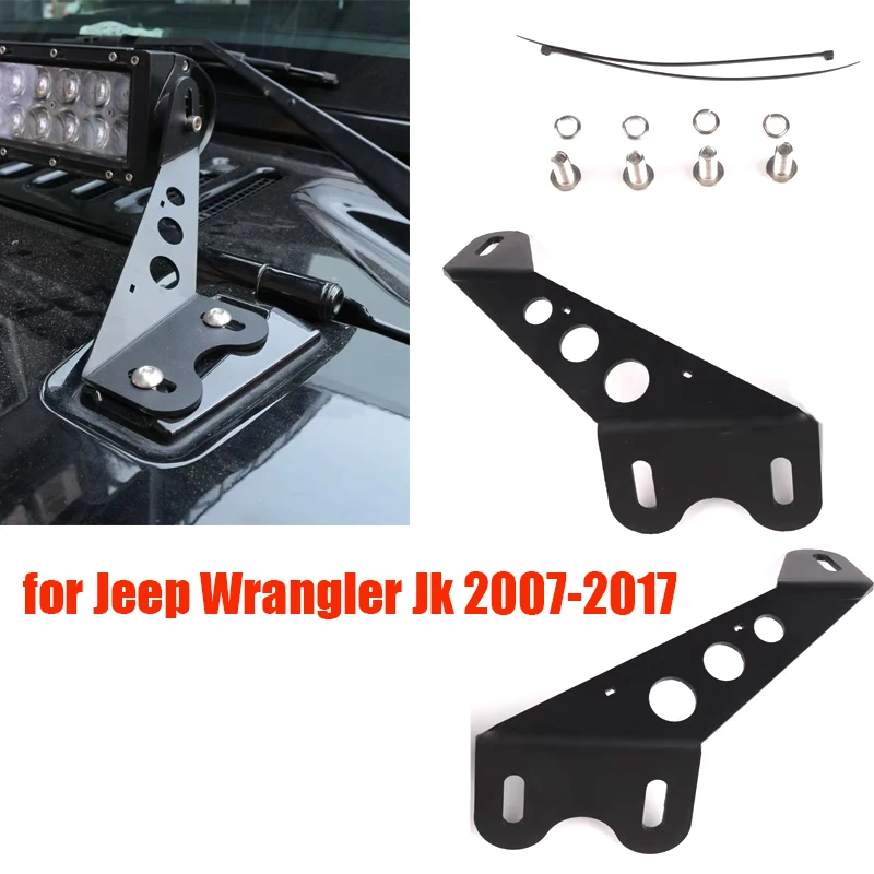 

Монтажный кронштейн светодиодного рабочего фонаря, крышка двигателя, светодиодный держатель для лобового стекла для Jeep Wrangler Jk 2007-2017, автомобильные аксессуары